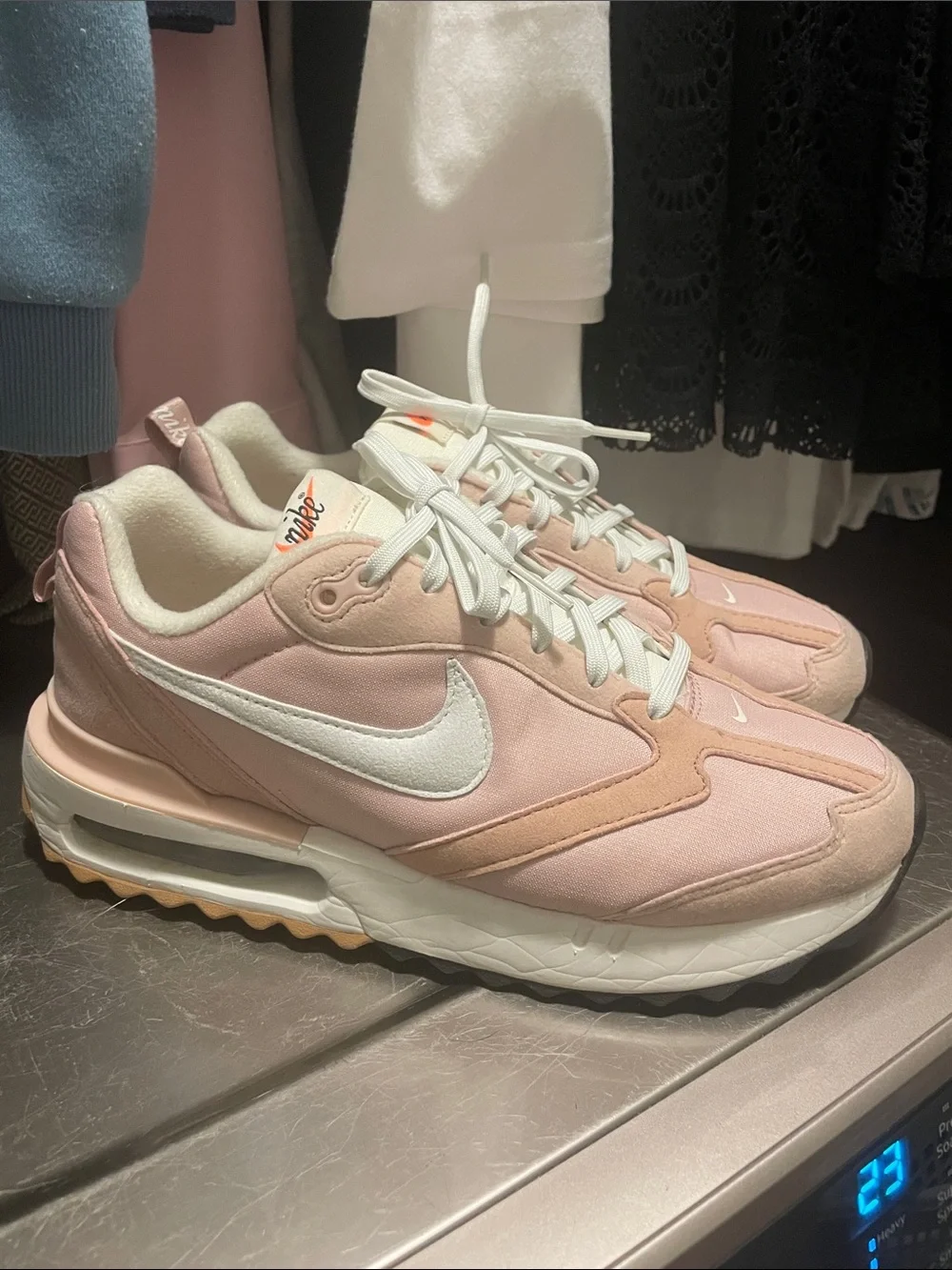 Nike Women's Pink and White Air Max Style Sneakers